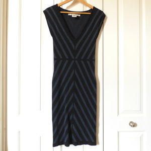 Max Studio Bodycon Knit Dress in Black & Blue